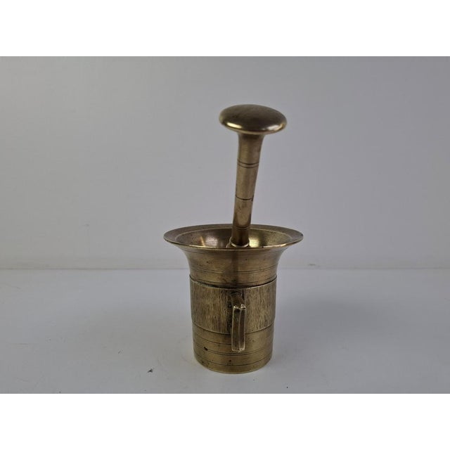 Metal Antique Historicism Brass Mortar and Pestle, Austria-Hungary, 1890s For Sale - Image 7 of 12