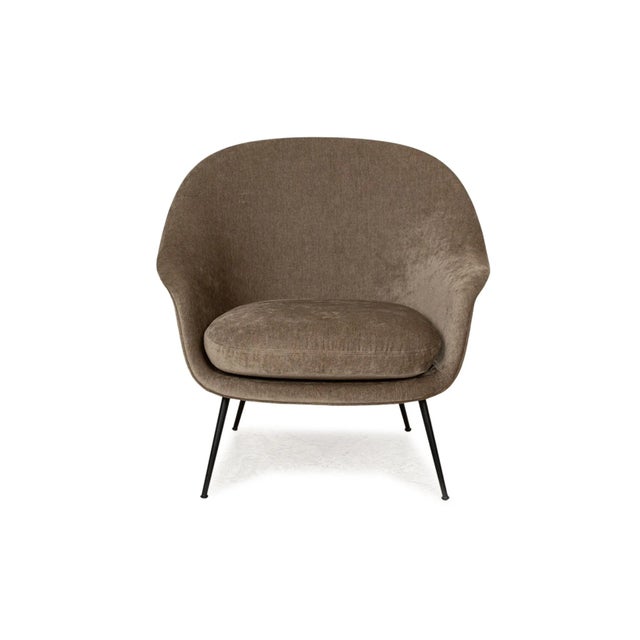 Bat Fabric Brown, Brown-Green Frame & Black Armchair from Gubi For Sale - Image 6 of 10