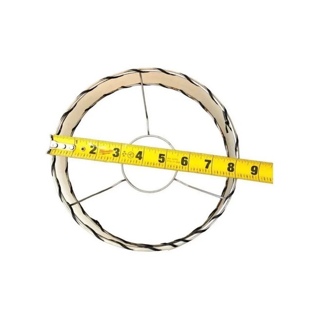 Vintage Mid 20th Century Whipstitch Fiberglass Lamp Shade For Sale In Seattle - Image 6 of 12