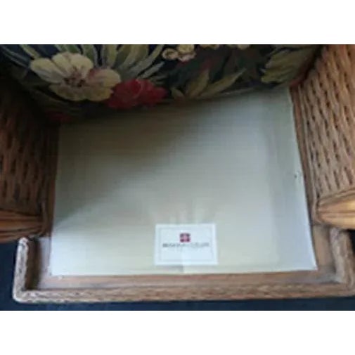 1990s Braxton Culler Rattan Bamboo Wicker Side Arm Chair For Sale - Image 5 of 5