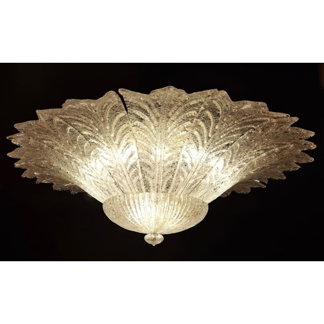 Italian 1960s Clear Graniglia Murano Flush Mount For Sale - Image 3 of 10