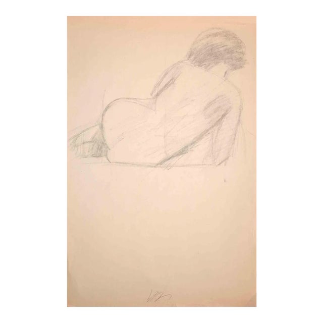 Dimitri Godicky Cwirko, Woman from Behind, Original Pencil Drawing, 1970s For Sale