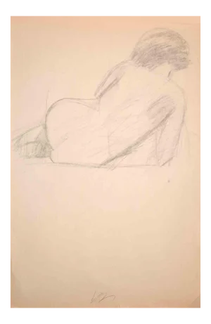 Dimitri Godicky Cwirko, Woman from Behind, Original Pencil Drawing, 1970s