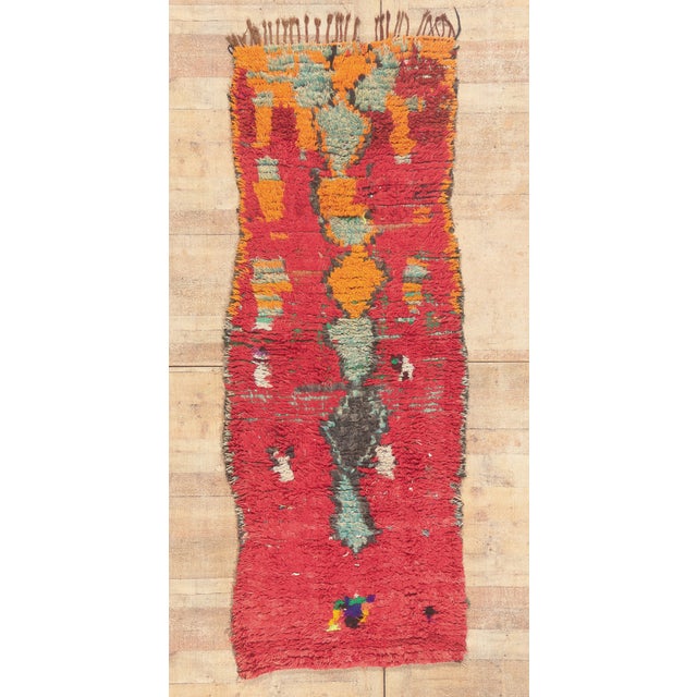 Vintage Boujad Boucherouite Moroccan Rug, 03'02 X 08'04 For Sale - Image 10 of 10