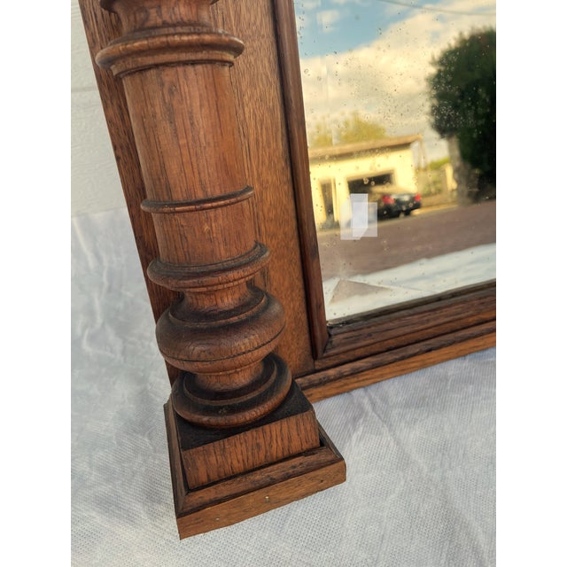 Antique Oak Mirror, 1923 For Sale - Image 14 of 17