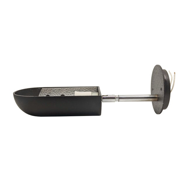 Beautiful and versatile wall/ceiling lamp in chromed metal and crackled black paint. The lamp is quite solid and well-...