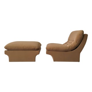 Mid Century Scoop Slipper Chair and Ottoman by Vladimir Kagan For Sale