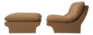 Mid Century Scoop Slipper Chair and Ottoman by Vladimir Kagan