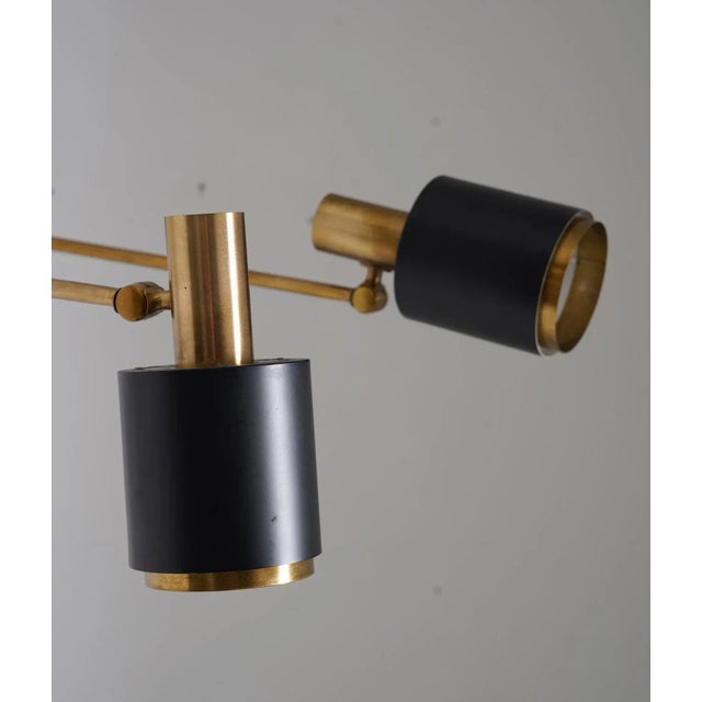 Mid-Century Scandinavian Brass Wall Lamps attributed to Falkenbergs Belysning, 1960s, Set of 2 For Sale - Image 6 of 11