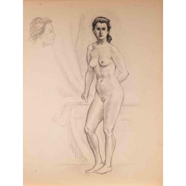 Robert Santerne, Nude, Mid-20th Century, Pencil on Paper For Sale - Image 3 of 3