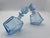 Mid-Century Modern Late 20th Century Pair of Sculptural Light Blue Art Glass Decanters With Faceted Stoppers, Mid-Century Modern For Sale - Image 3 of 15