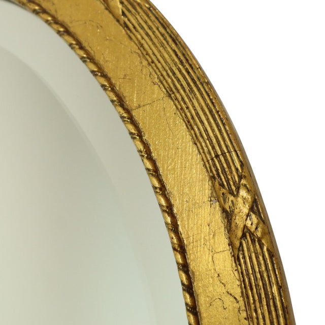 Glass Italian Crested Mirror in Gold-Colored Resin, 1960s For Sale - Image 7 of 18