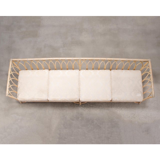 Late 20th Century Pair of McGuire Organic Modern Rattan Cathedral Sofas 7 Ft 9 Ft For Sale - Image 5 of 18