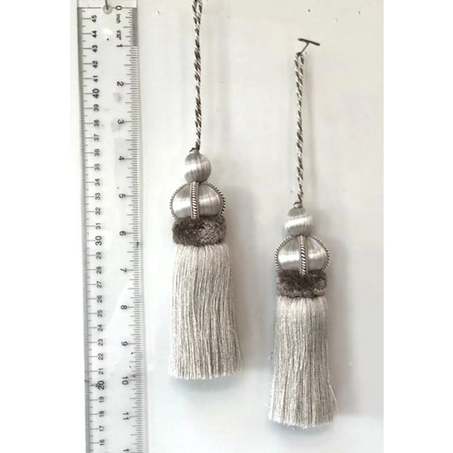 Art Deco Key Tassel in Silver Color With Velvet Detail For Sale - Image 3 of 14