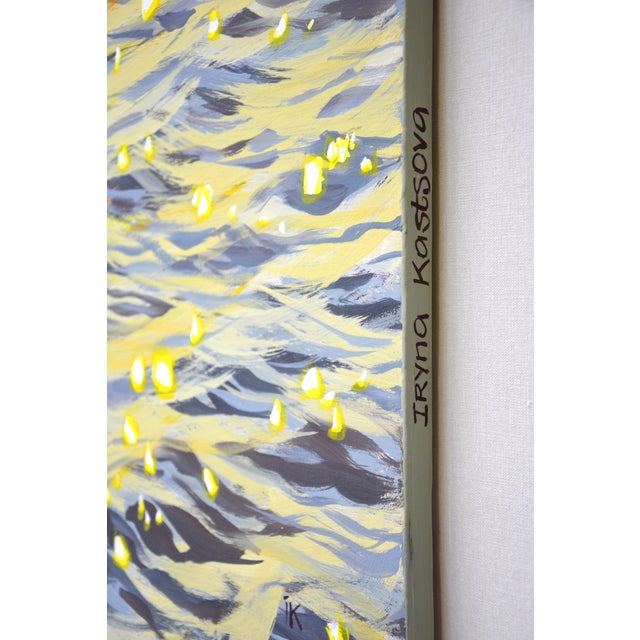 Contemporary Glare on the Water 9.Original Modern Hand Painting For Sale - Image 3 of 10