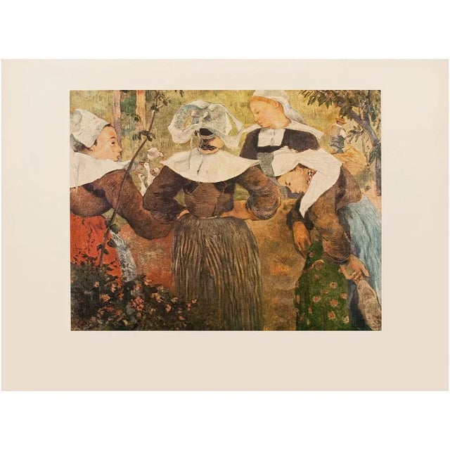 Asparagus 1950s After Paul Gauguin "Breton Women", First Edition Post Impressionist Print For Sale - Image 8 of 9
