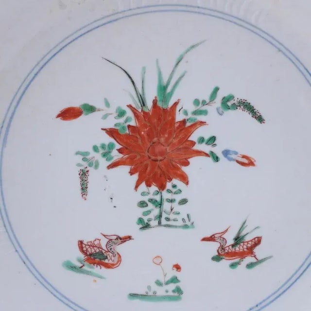 Ceramic Chinese Kangxi Period Porcelain Famille Vert Low Bowls - A Pair For Sale - Image 7 of 11