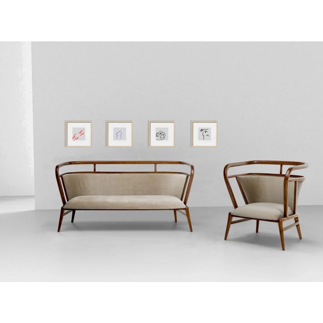 Empire Camel Velvet Armchair by Javier Gomez For Sale - Image 4 of 5