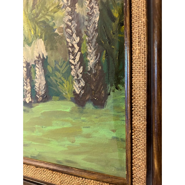 Impressionistic Landscape "Palm Trees and Snow" Oil on Canvas,Framed For Sale In Palm Springs - Image 6 of 9