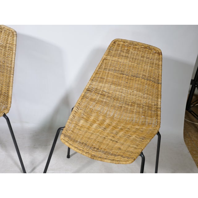 Basket Chairs in Wicker and Metal by Gian Franco Legler, 1960s, Set of 3 For Sale - Image 11 of 12
