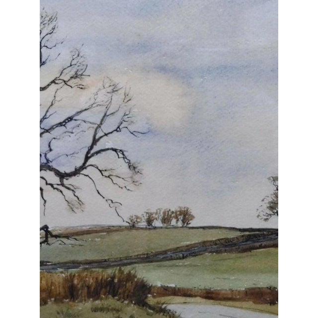 Paper Ronald Birch, Near Little Rissington, Cotswold Landscape, Mid Century, Watercolour For Sale - Image 7 of 14