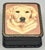 Handcrafted Russian collectible box with a portrait of a golden retriever dog by Fedoskino. It is made of papier mache and...