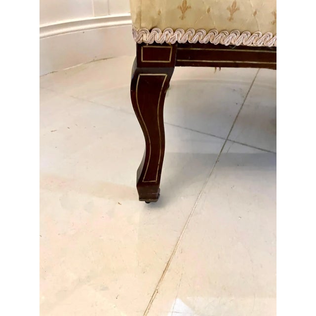 Antique Victorian Inlaid Mahogany Settee For Sale - Image 10 of 14