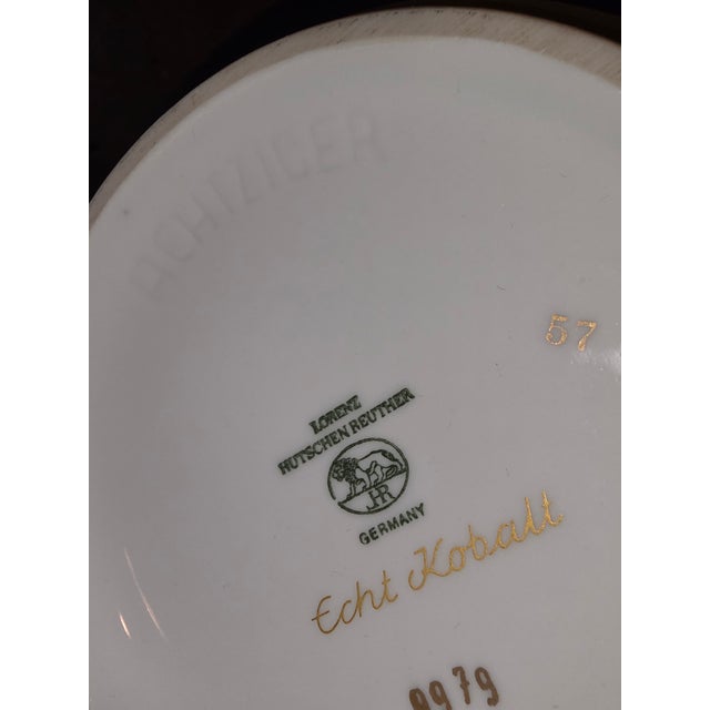 1980s Cobalt Blue and Gold Hutschen Reuther Vase For Sale - Image 5 of 14