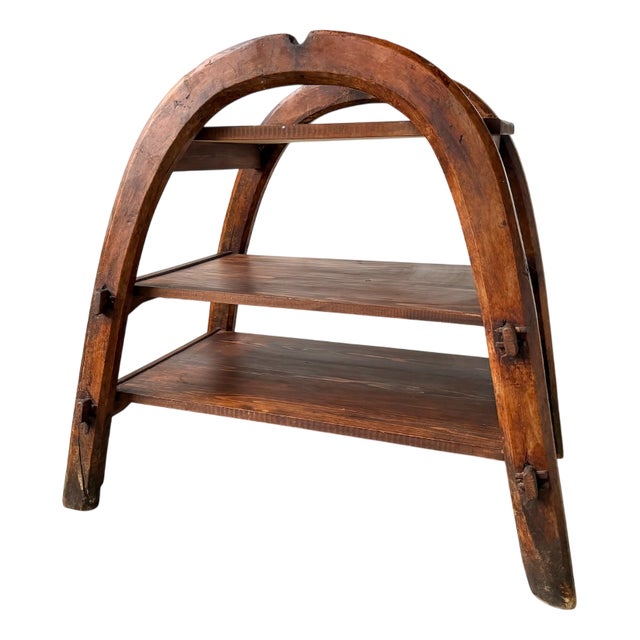 Brutalist Wood Shelf, 1950s For Sale