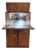 Mid-Century Walnut Bar Cabinet with Fold-Down Top and Etched Glass Interior, 1950s For Sale