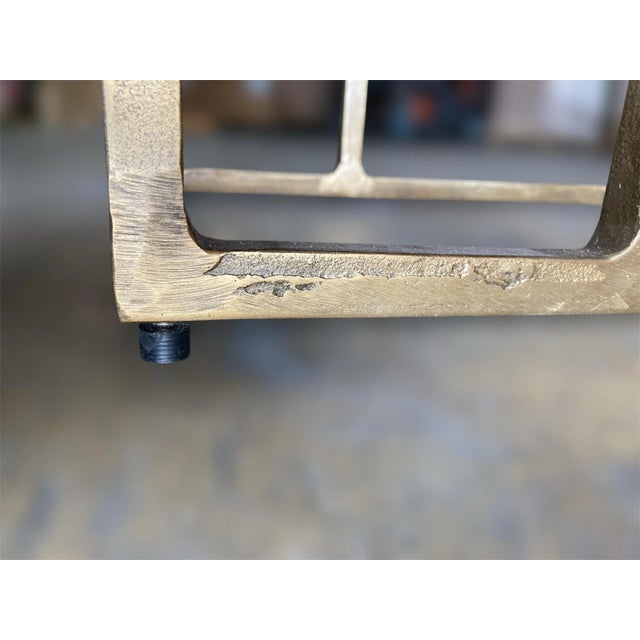 Crate & Barrel Echo Modern Industrial C-Table in Antique Brass Finish With Mirrored Glass, Imar-199-Cb For Sale - Image 10 of 12