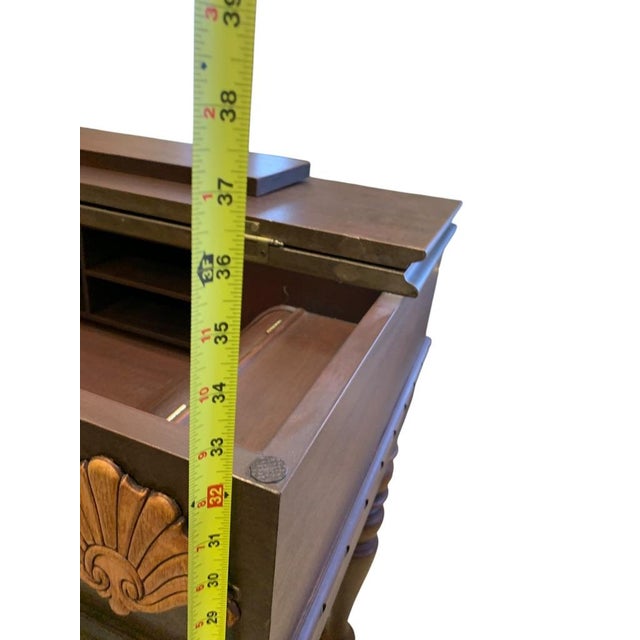 Vintage Edwardian Walnut Spinet Desk by h.e. Shaw Company For Sale - Image 6 of 17