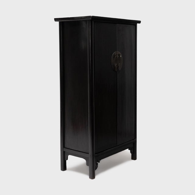 Mid 19th Century Antique Chinese Black Lacquer Noodle Cabinet, 19th Century For Sale - Image 5 of 6