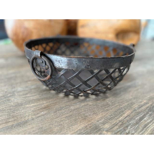 French Weaved Metal Basket For Sale In Miami - Image 6 of 7