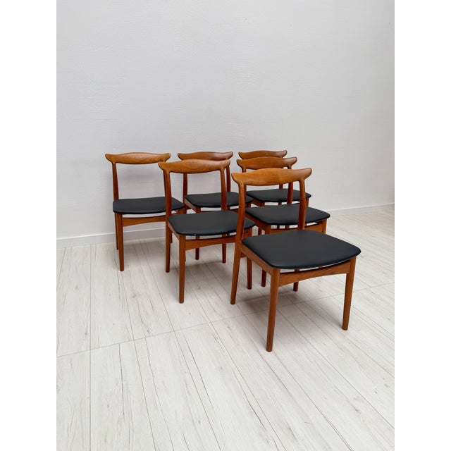 Mid-Century Modern Mid-Century Danish Teak Model 112 Dining Chairs by Erik Wørts for Vamo Sønderborg, 1960s, Set of 6 For Sale - Image 3 of 14