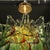Green Mid-Century Signed Barbini Hand-Blown Murano Peacock Glass Chandelier For Sale - Image 8 of 15