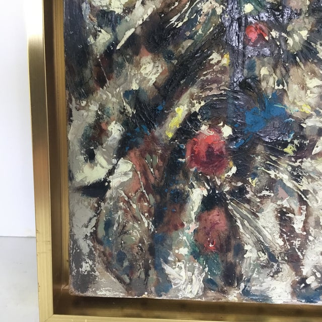 Paint C 1950 Abstract Painting Attr. To Everette Hoffman For Sale - Image 7 of 9