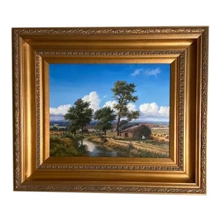 Late 20th Century "Summertime Near Dodford" Landscape Oil Painting by Daniel Van Der Putten, Framed For Sale