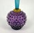 Postmodern Late 20th Century Blue and Purple Hobnail Art Glass Bud Vase For Sale - Image 3 of 11