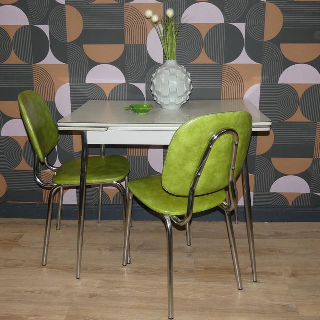 Mid-Century Modern Extendable Kitchen Table in Chrome and Resopal, 1960s For Sale - Image 3 of 14