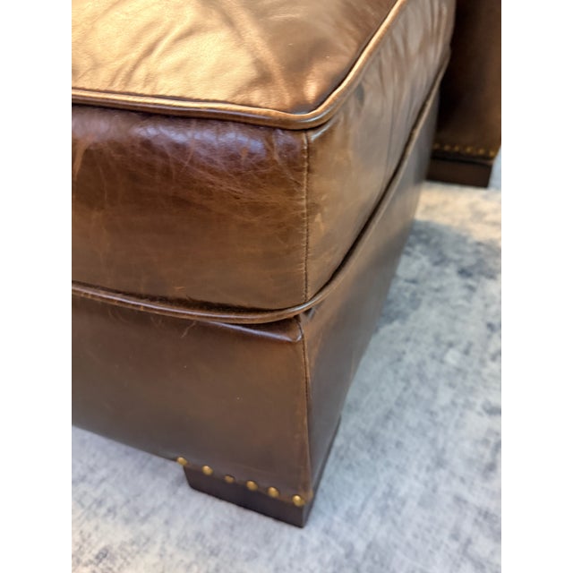 Restoration Hardware Restoration Hardware Library Chair With Ottoman For Sale - Image 4 of 12