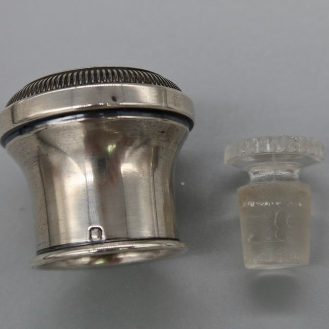 Set of Antique Crystal Scent Bottles With Silver Mounts — Engraved Monogram, Hallmarked Silver For Sale In Austin - Image 6 of 9