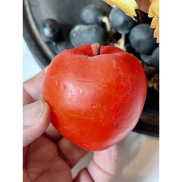 LARGE Antique Victorian Mantel Clock Glass Dome WAX FLOWER BASKET Rare Folk Art For Sale In Cleveland - Image 6 of 18
