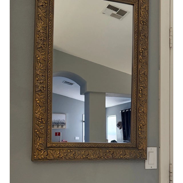 French Provincial Vintage Home Interiors & Gifts Ornate Acanthus Leaf Mirror – 36" × 24" For Sale - Image 3 of 5