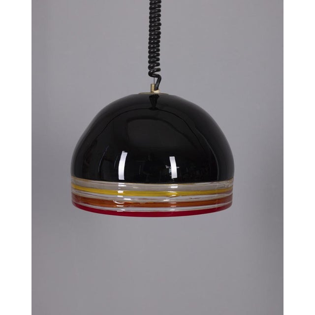 Pendant lamp in blown Murano glass, "Febo" model, designed by Roberto Pamio and Renato Toso for Leucos, 1970s. I have...