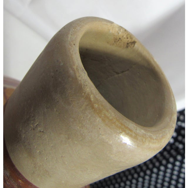 Mid 20th Century Rustic Clay Art Pottery Jug Vase For Sale - Image 10 of 12