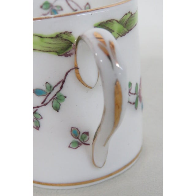 Late 20th Century Crown Staffordshire Bone China Espresso Tea Cup Rose Laurels F6242 Pattern For Sale - Image 13 of 13
