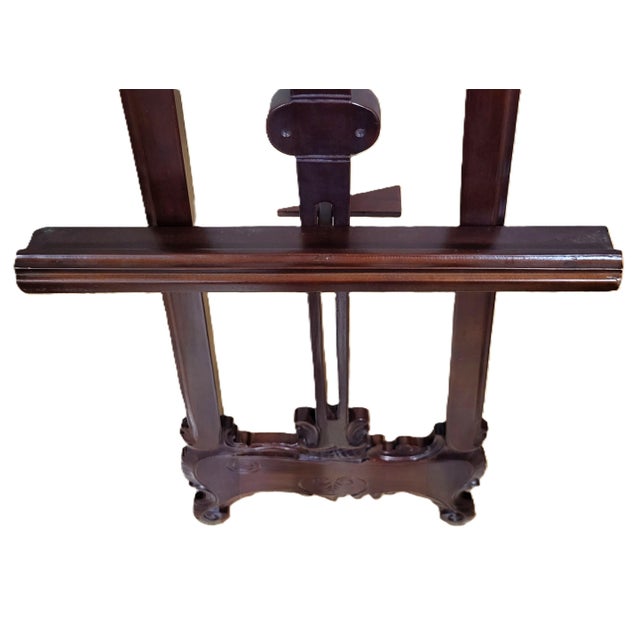Vintage American 20th C Carved Mahogany Baroque Revival Easel Floor Display Stand For Sale - Image 9 of 15