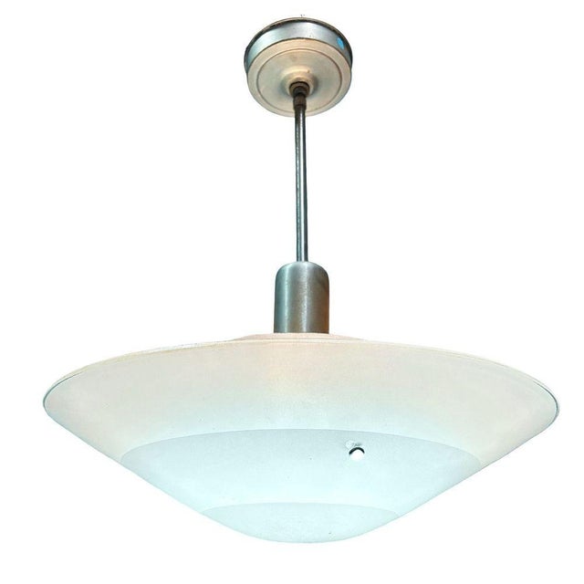 Memphis Streamline Sky Blue Art Glass Chandelier Pendant Light by Three Zone For Sale - Image 4 of 11