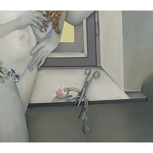 Author: Anna Afanasjeva, While am seeking myshelf, oil on canvas, size: 120 x 120 cm, year of 2012